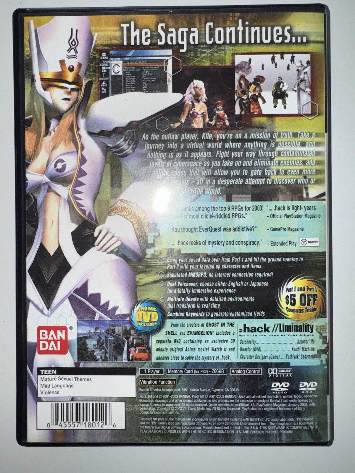 .hack MUTATION (Sony PlayStation 2, 2003) CIB COMPLETE W/DVD PS2