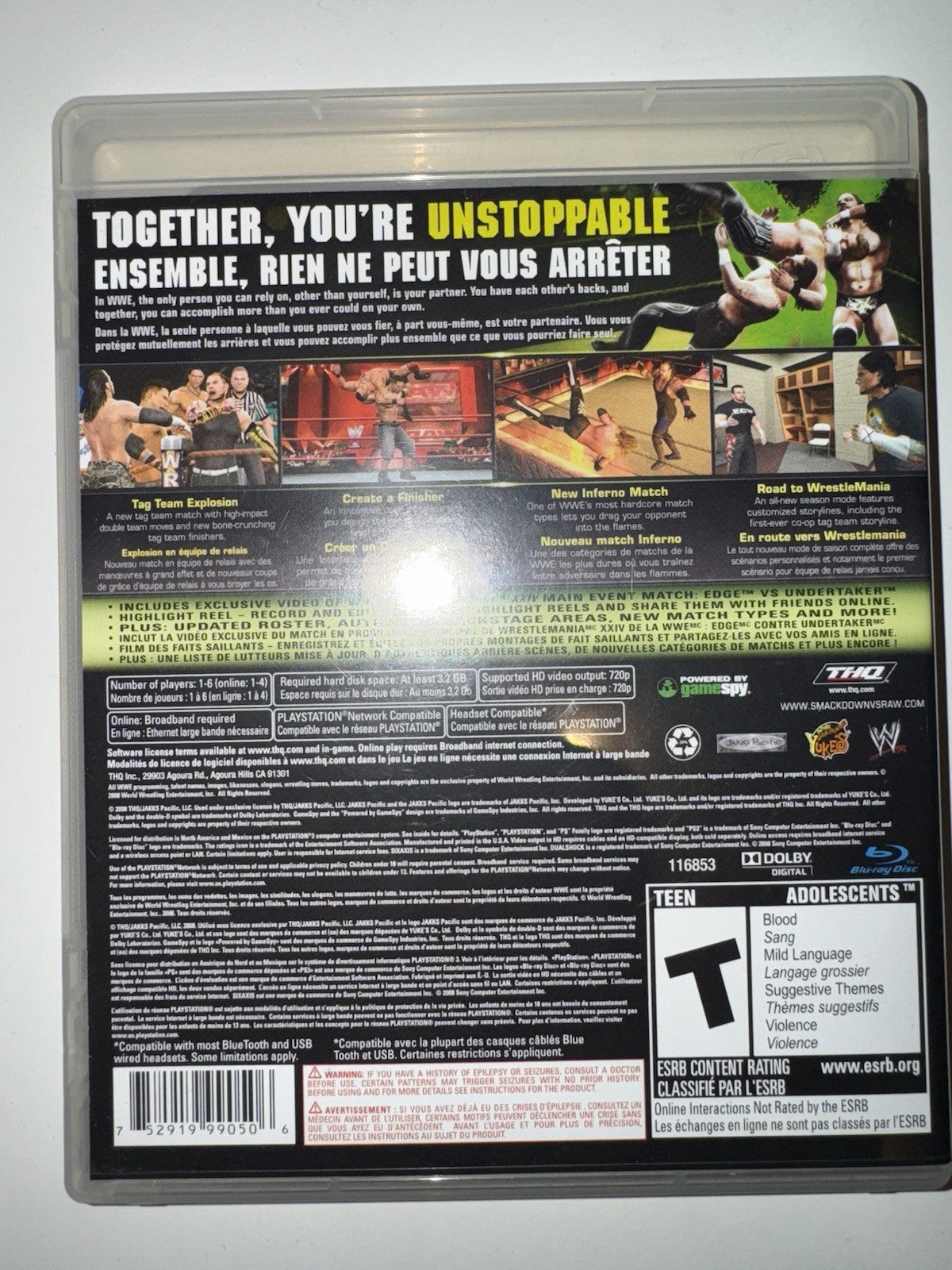 WWE SmackDown vs Raw 2009 (Sony Playstation 3) CIB COMPLETE + MANUAL PS3