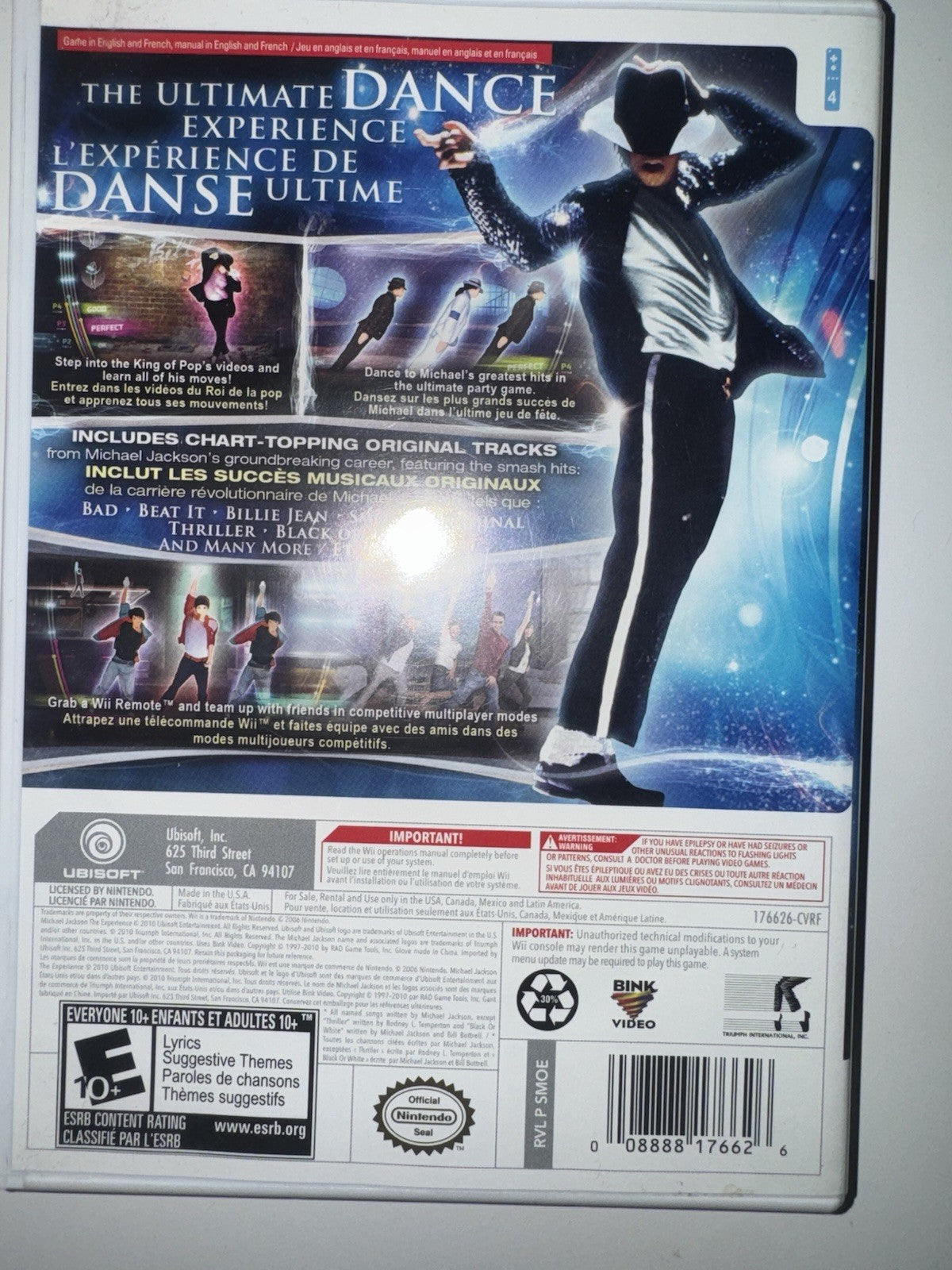 Michael Jackson: The Experience (Wii, 2010) WII CIB COMPLETE + MANUAL