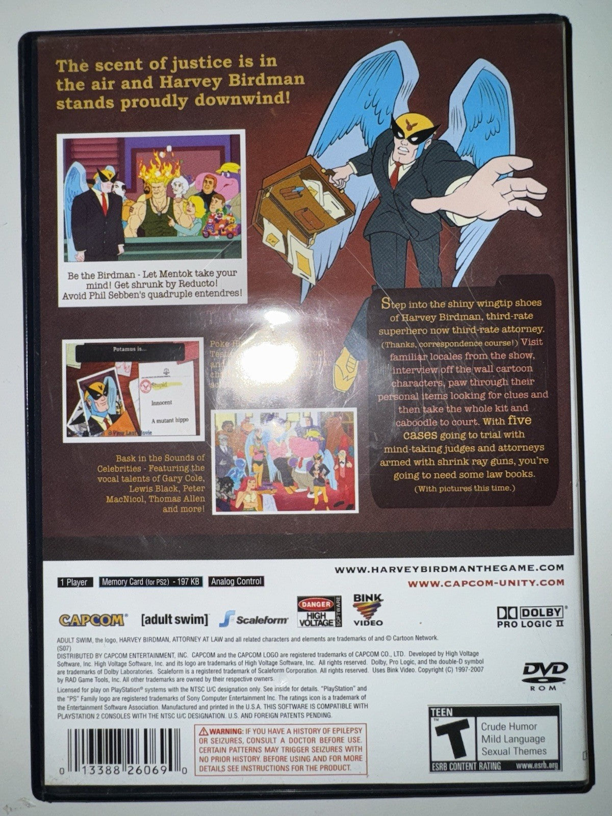 Harvey Birdman: Attorney at Law (Sony PlayStation 2, 2008) CIB COMPLETE PS2