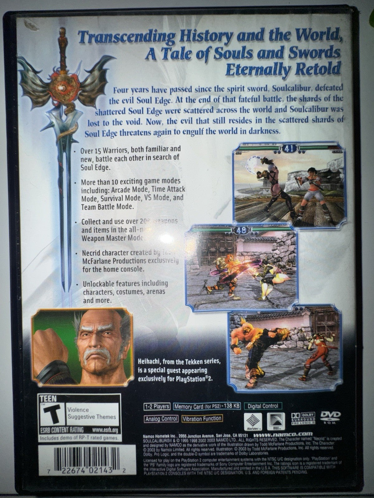 Soul Calibur II 2 (Sony PlayStation 2, 2003) PS2 CIB COMPLETE