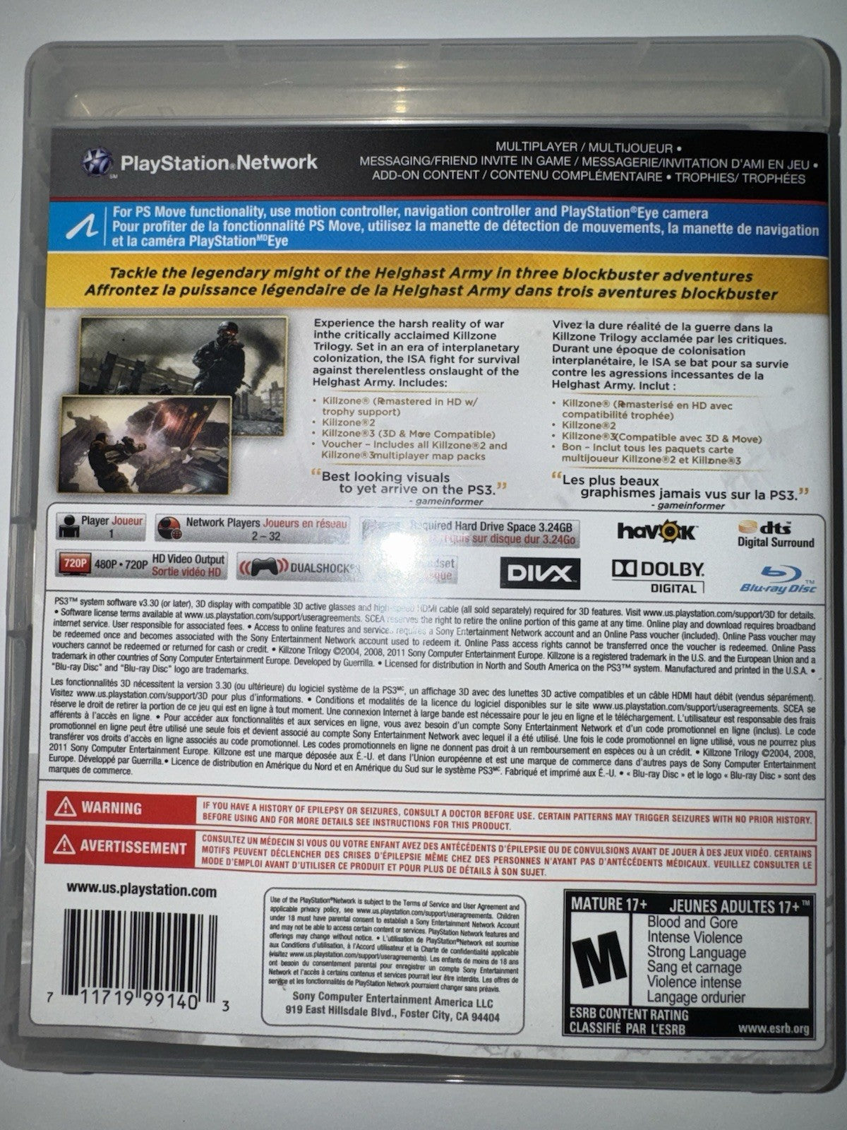 Killzone Trilogy Collection (PlayStation 3 PS3, 2012)