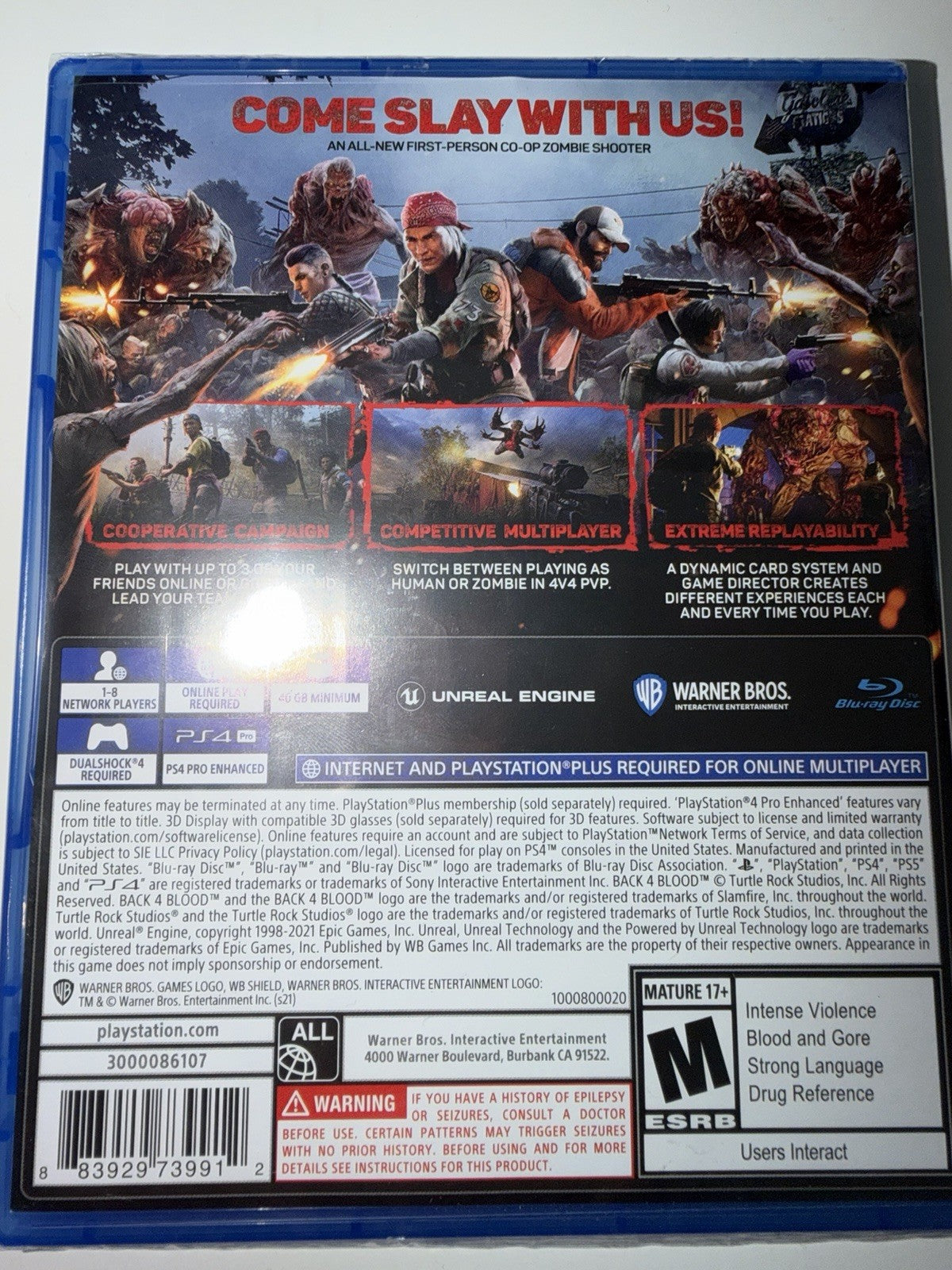 Back 4 Blood (Sony PlayStation 4, 2021) BRAND NEW SEALED PS4