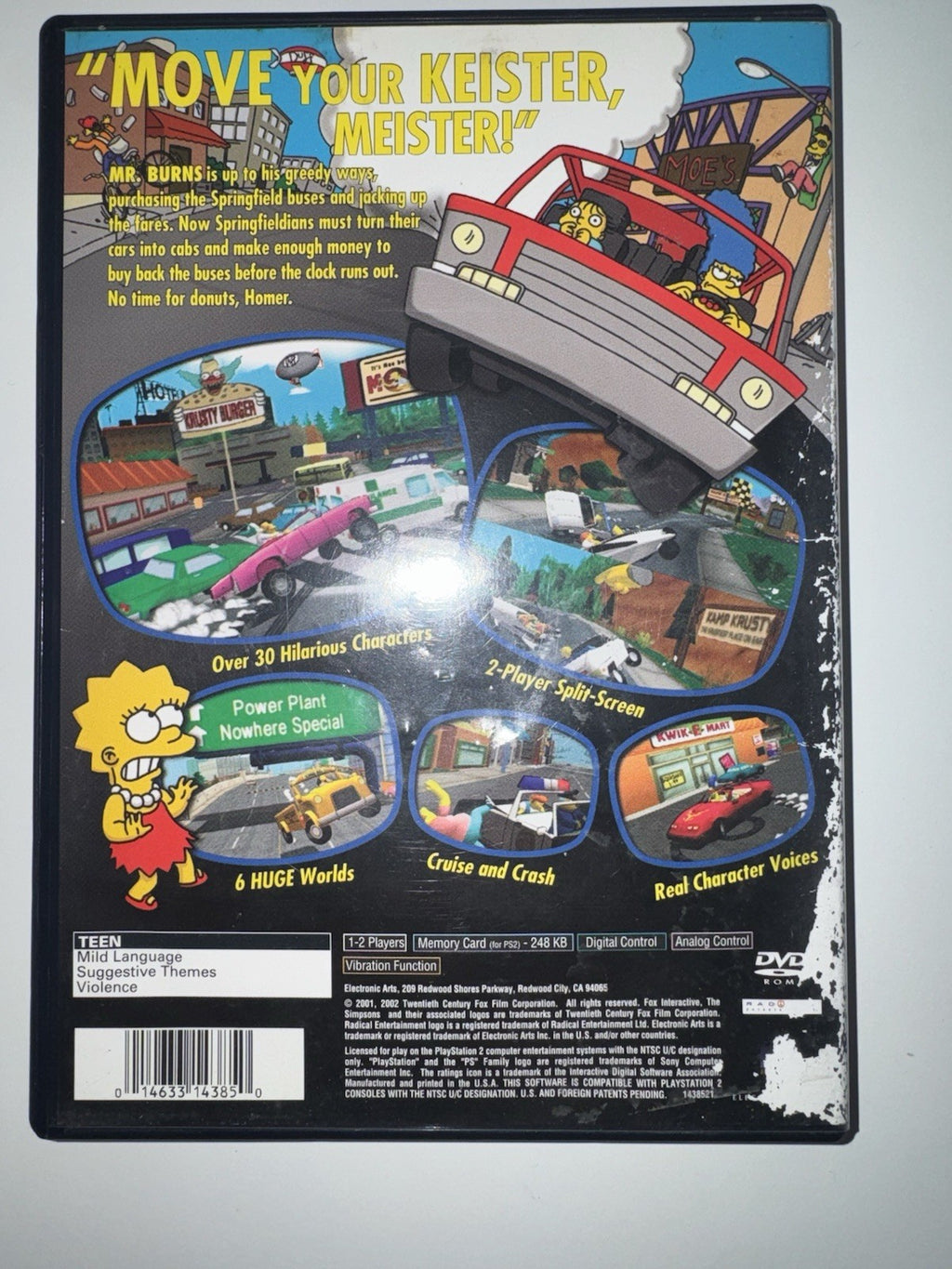 Simpsons Road Rage (Sony PlayStation 2, 2001) PS2