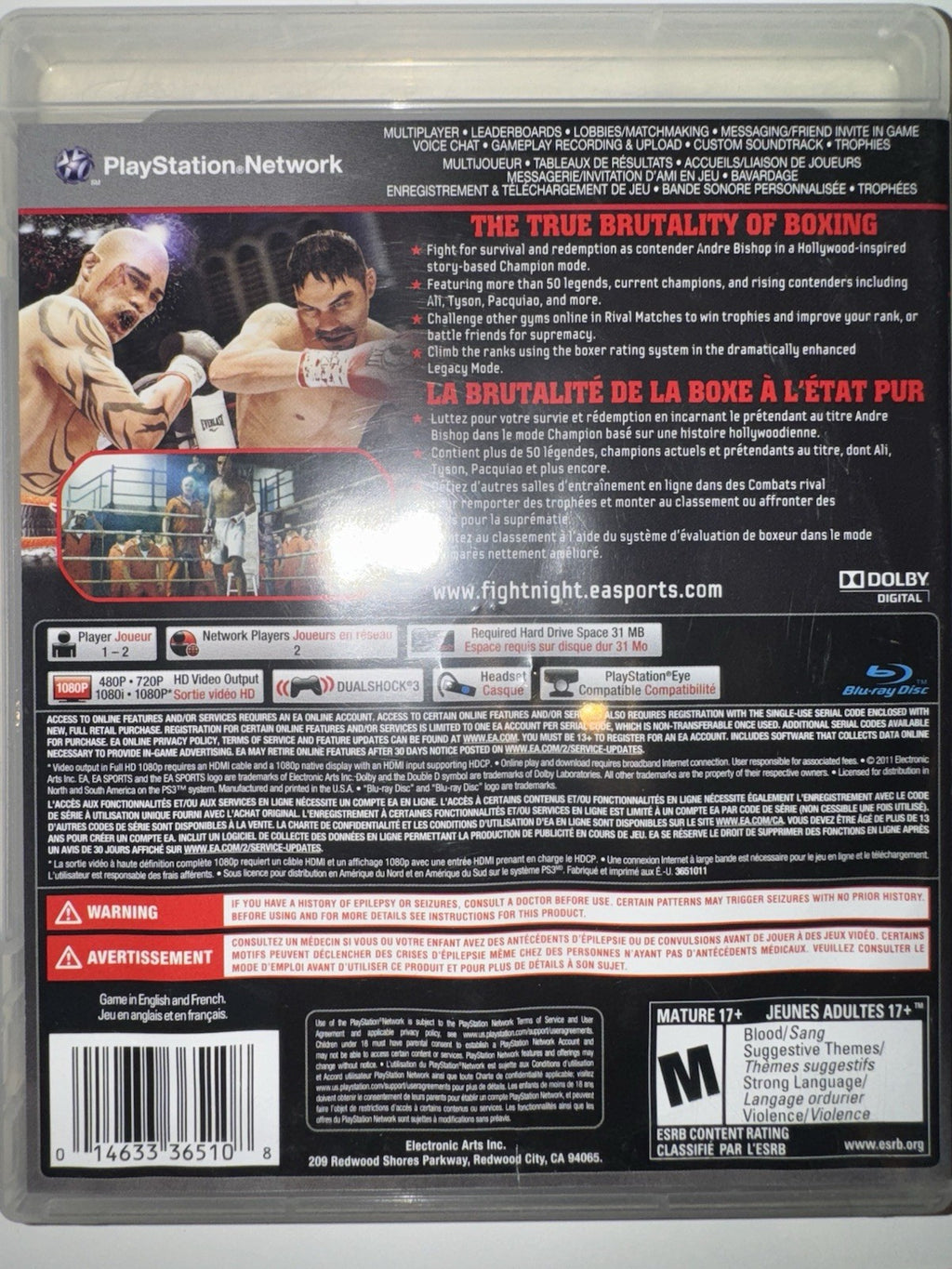 Fight Night Champion -Sony PlayStation 3 (2011) CIB COMPLETE + MANUAL PS3