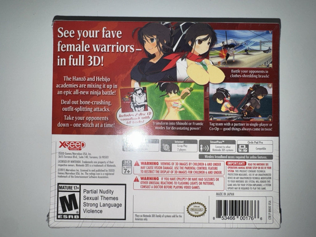 Senran Kagura 2: Deep Crimson - Double D Edition - Nintendo 3DS - New & Sealed