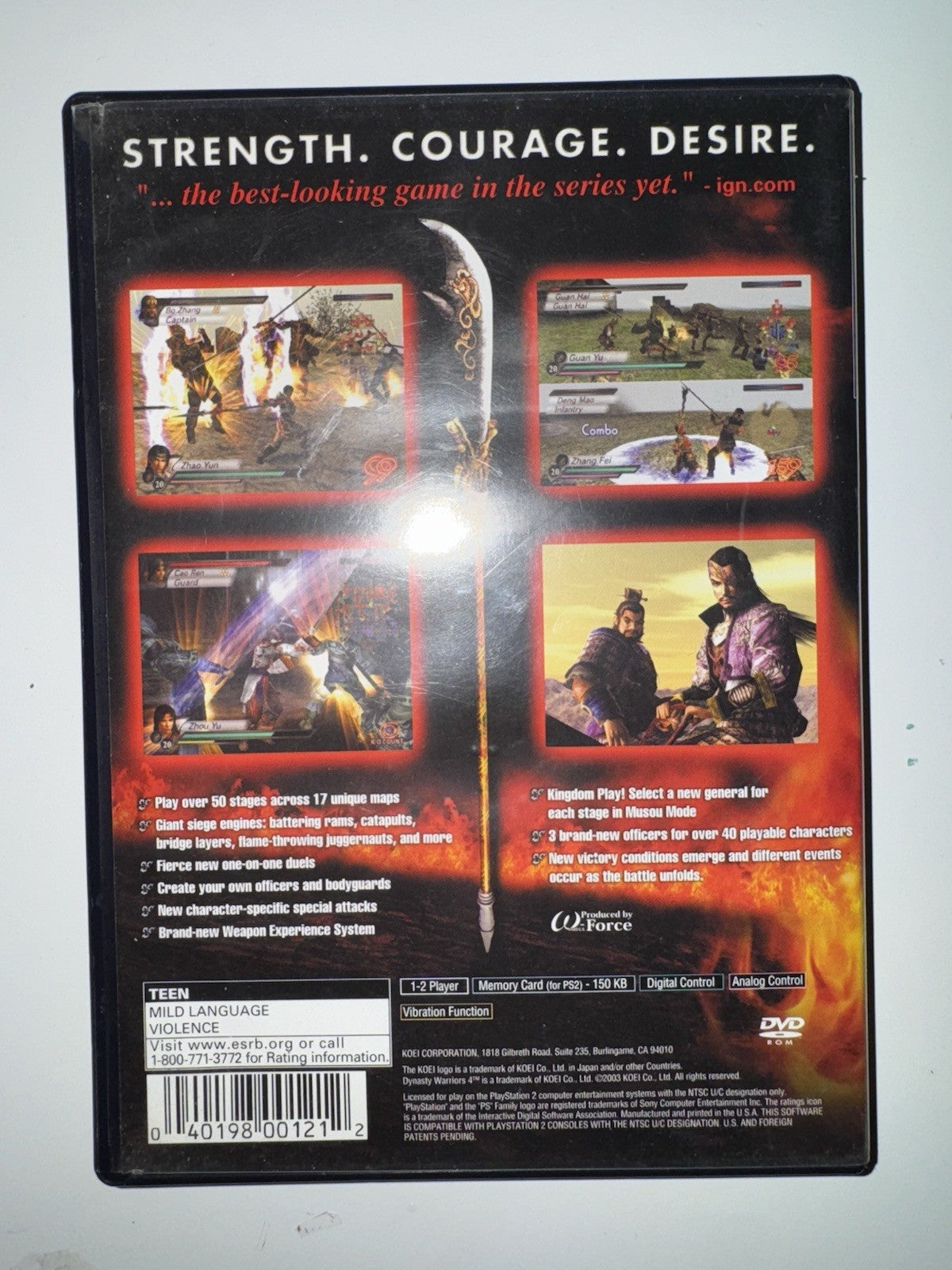 Dynasty Warriors 4 (Sony PlayStation 2, 2003) CIB COMPLETE + MANUAL PS2