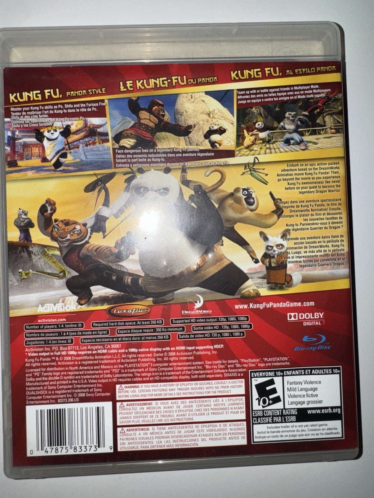 Kung Fu Panda (Sony PlayStation 3, 2008) CIB COMPLETE +MANUAL PS3