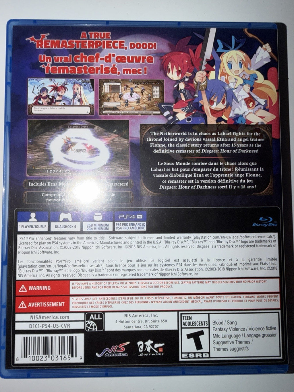 Disgaea 1: Complete (Sony PlayStation 4, 2018) PS4