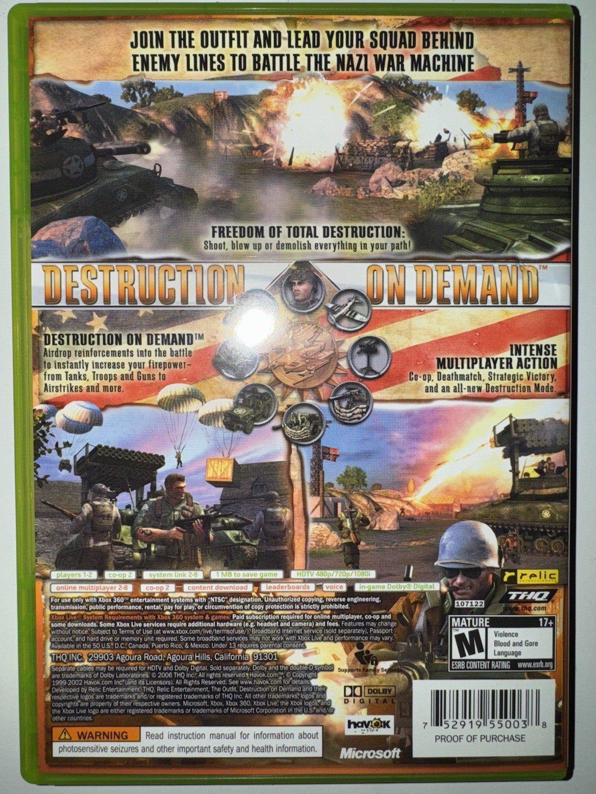 The Outfit (Microsoft Xbox 360, 2006) CIB COMPLETE XB360