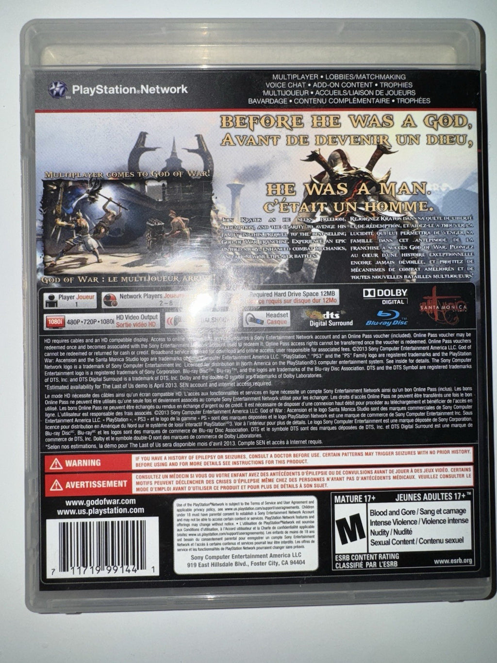 God of War Ascension - Sony PlayStation 3 PS3