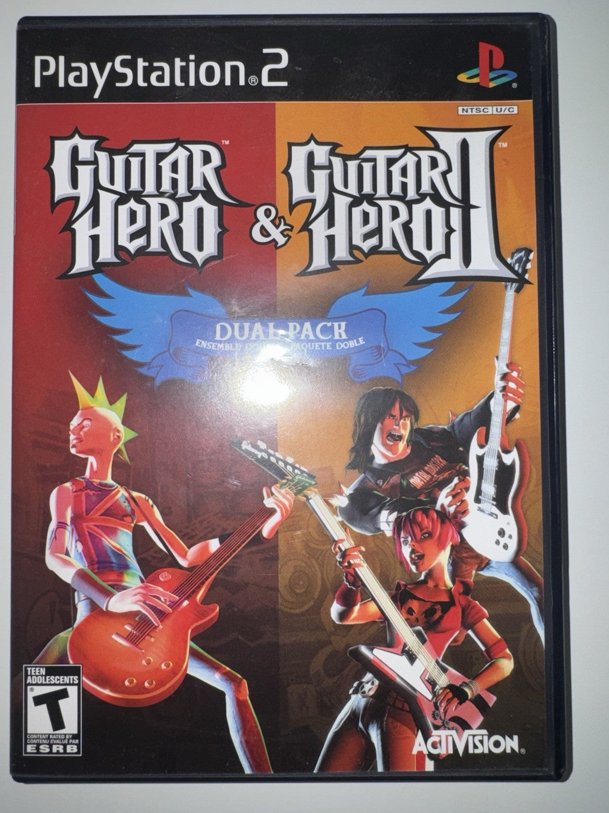 Guitar Hero 1/2 Dual Pack (Sony PlayStation 2, 2007) CIB COMPLETE PS2