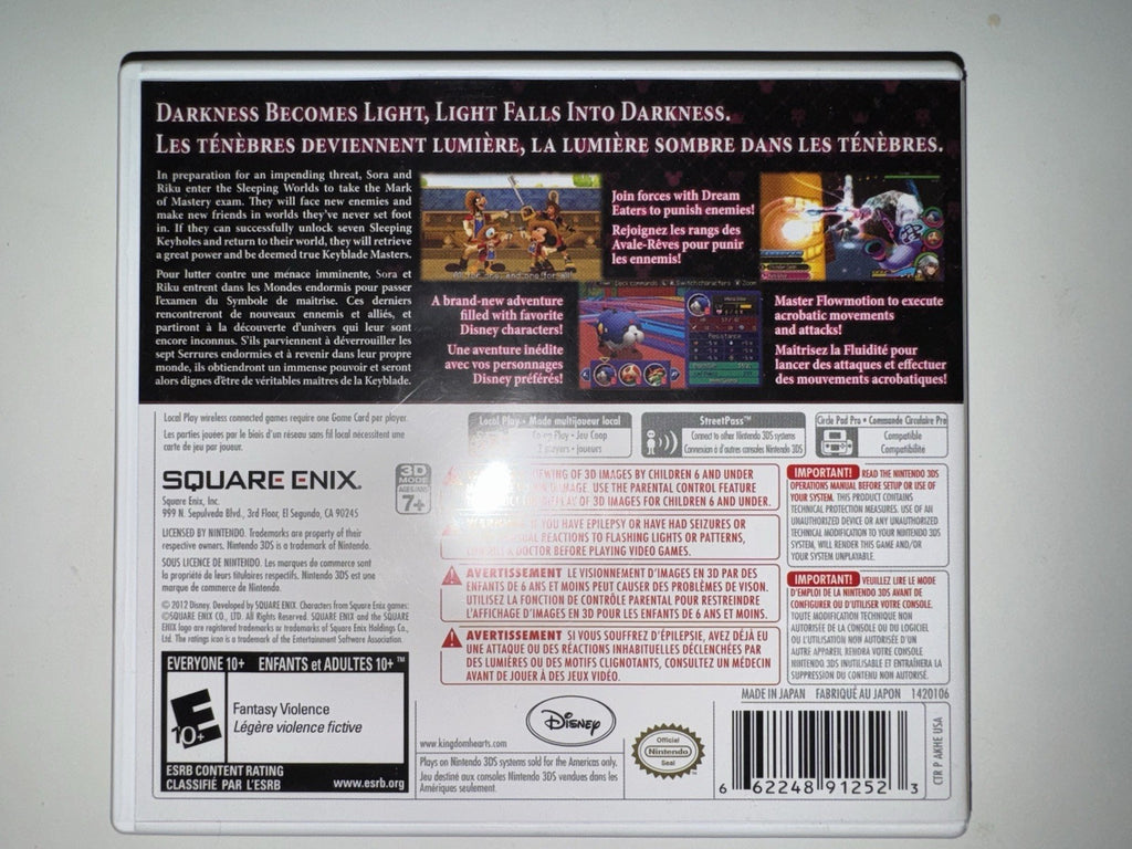 Kingdom Hearts 3D Dream Drop Distance (Nintendo 3DS, 2012) Complete CIB 3DS