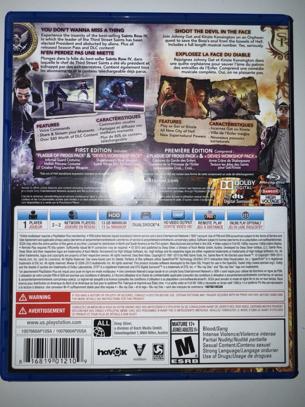 Saints Row IV: Re-Elected & Gat Out of Hell (Sony PlayStation 4, 2015) PS4