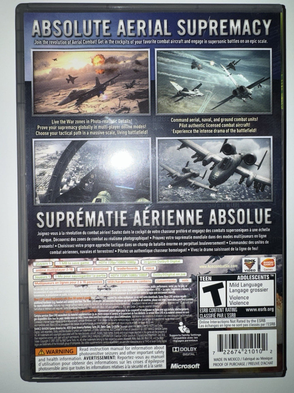 Ace Combat 6: Fires of Liberation (PH) (Microsoft Xbox 360, 2007) CIB XB360