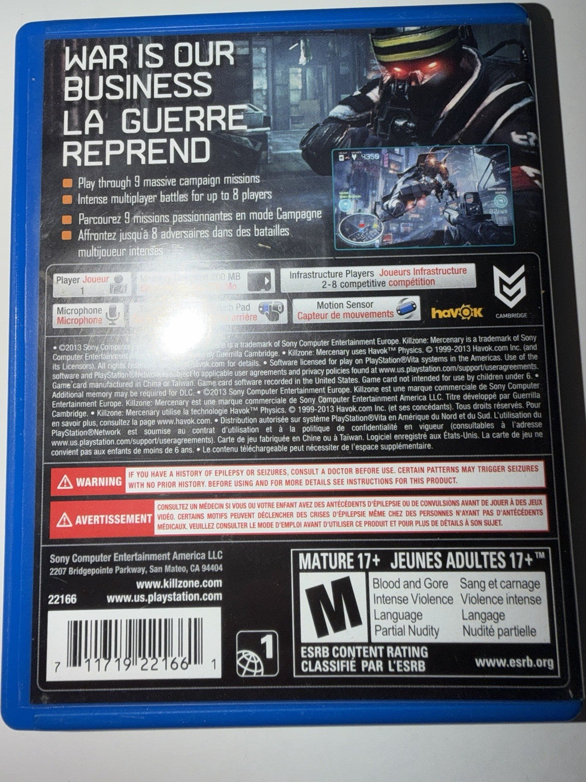 Killzone: Mercenary (Sony PlayStation PS Vita, 2013)