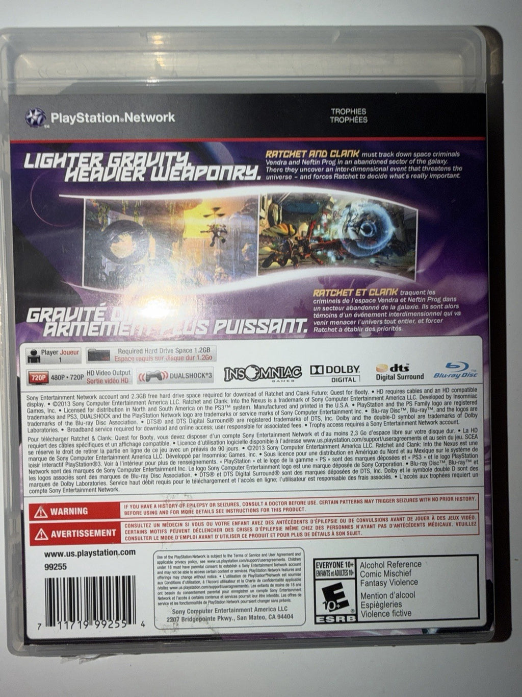 Ratchet & Clank: Into the Nexus (Sony PlayStation 3, 2013) PS3  *DISC ONLY