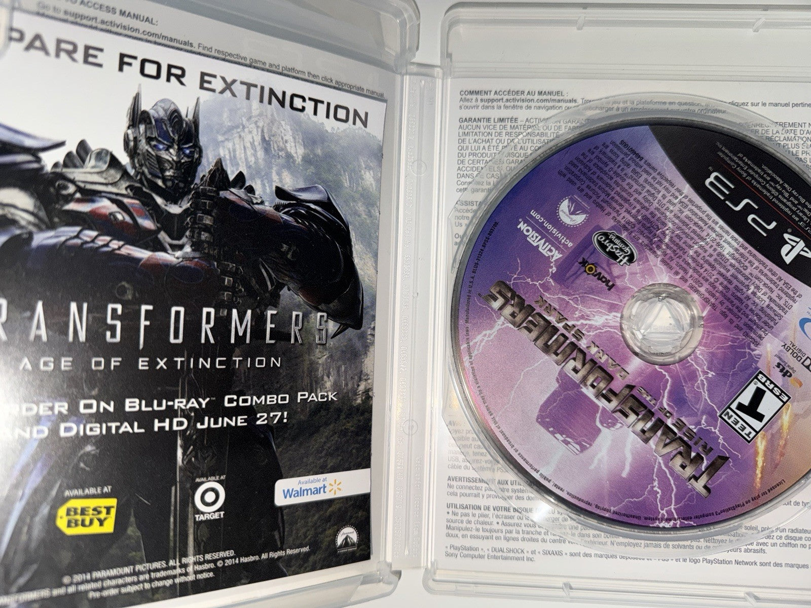 Transformers: Rise of the Dark Spark (Sony PlayStation 3, 2014) PS3