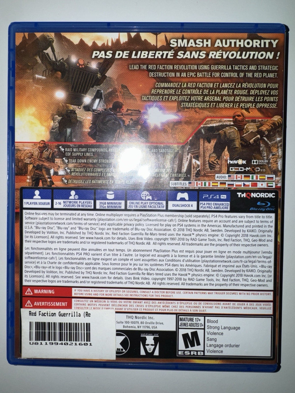 Red Faction Guerilla: Remarstered - Sony PlayStation 4 PS4