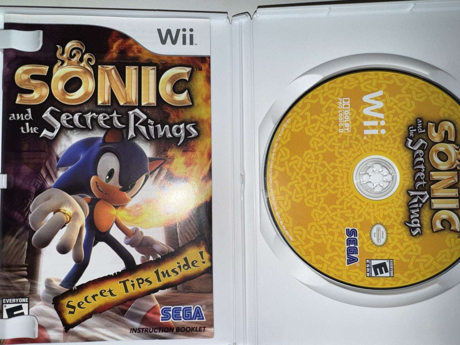 Sonic and the Secret Rings (Nintendo Wii) CIB COMPLETE + MANUAL WII SEGA