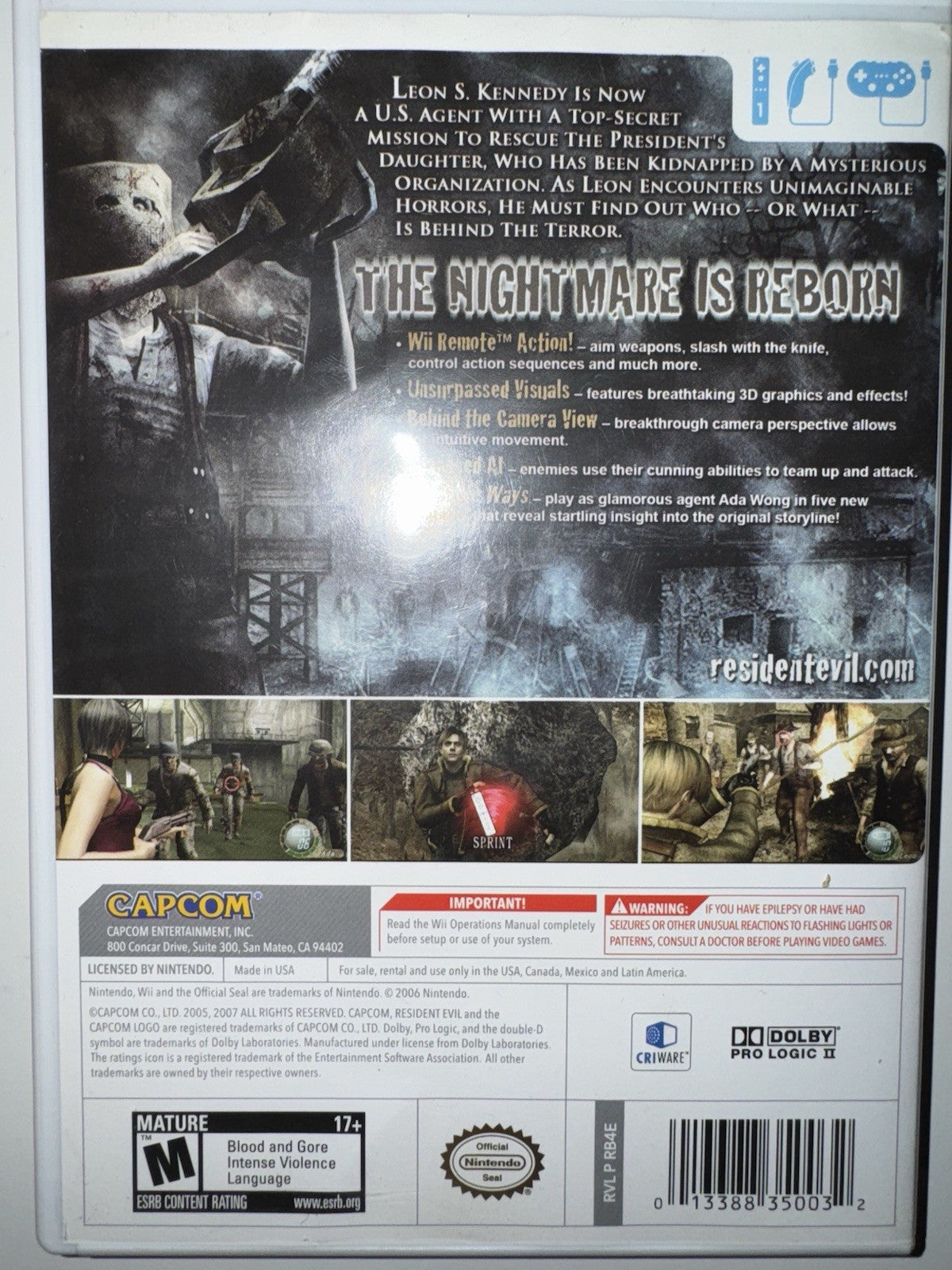 Resident Evil 4 Wii Edition (Nintendo Wii, 2007) CIB COMPLETE + MANUAL WII