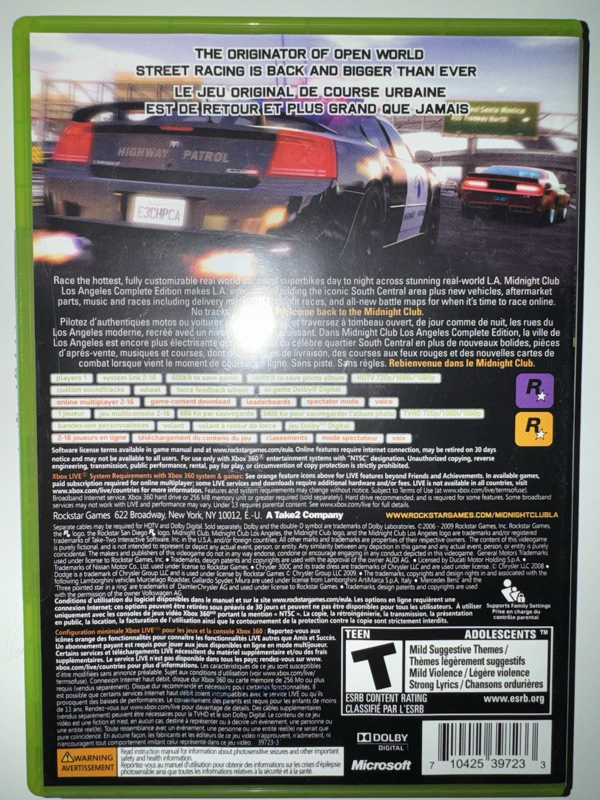 Midnight Club: Los Angeles Complete Edition (Microsoft Xbox 360, 2009) CIB XB360