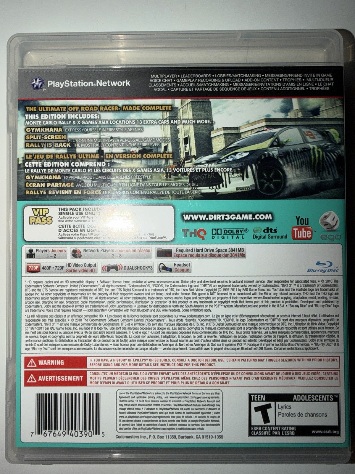 Dirt 3 - Complete Edition (Sony PlayStation 3, 2012) CIB COMPLETE PS3