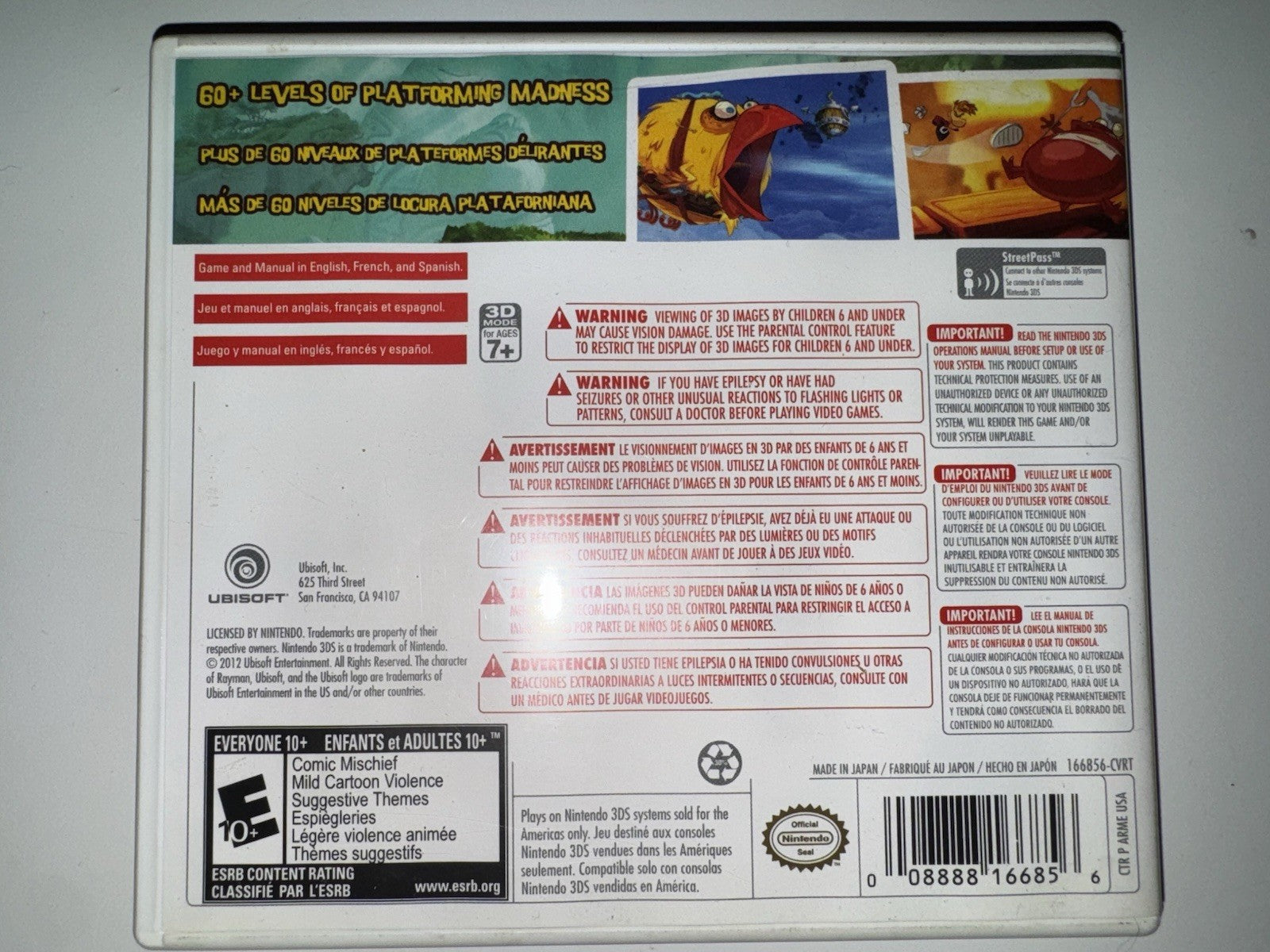 Rayman Origins - Nintendo 3DS CIB COMPLETE