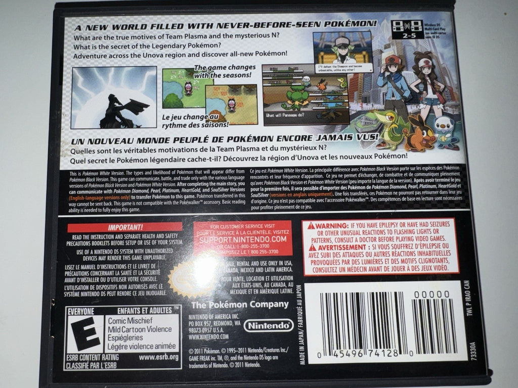 Pokemon White Version (Nintendo DS, 2011) CIB Complete DS