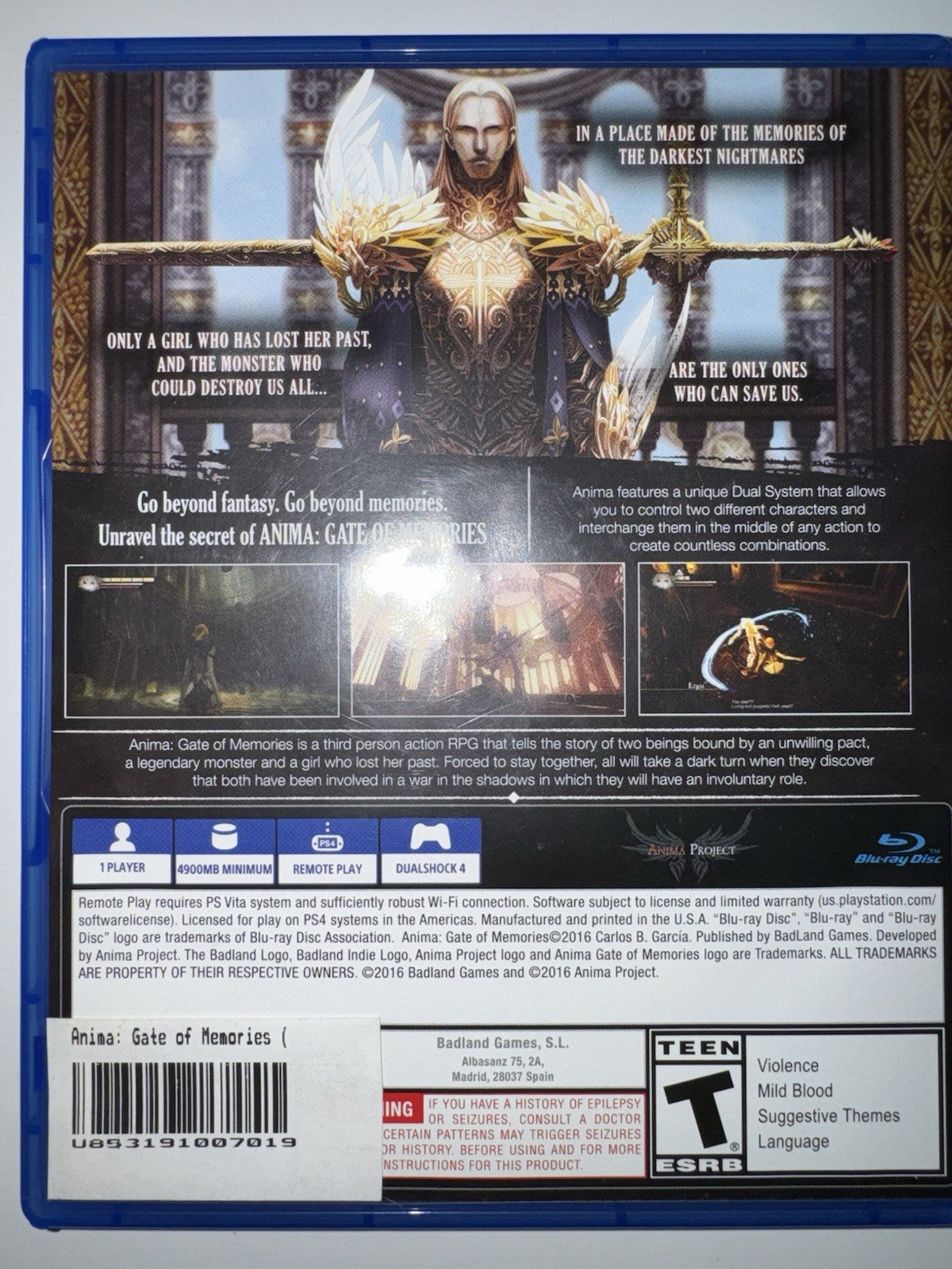 Anima: Gate of Memories (Playstation 4, PS4) CIB COMPLETE PS4