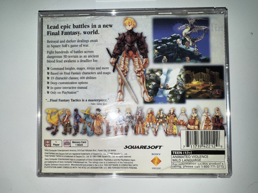 Final Fantasy Tactics (Sony PlayStation 1, 1998) CIB COMPLETE BLACK LABEL PS1