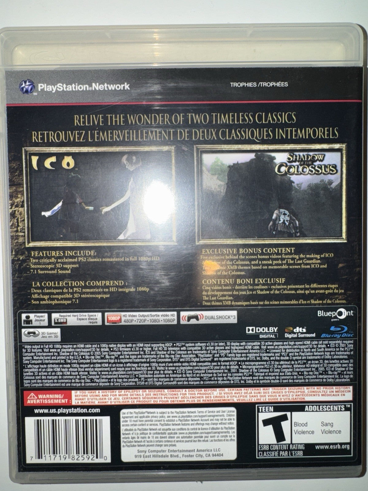 The Ico & Shadow of the Colossus Collection (Sony PlayStation 3, 2011) CIB PS3