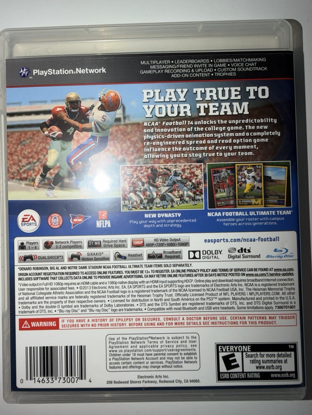 NCAA Football 2014 (Sony PlayStation 3, 2013) CIB COMPLETE PS3
