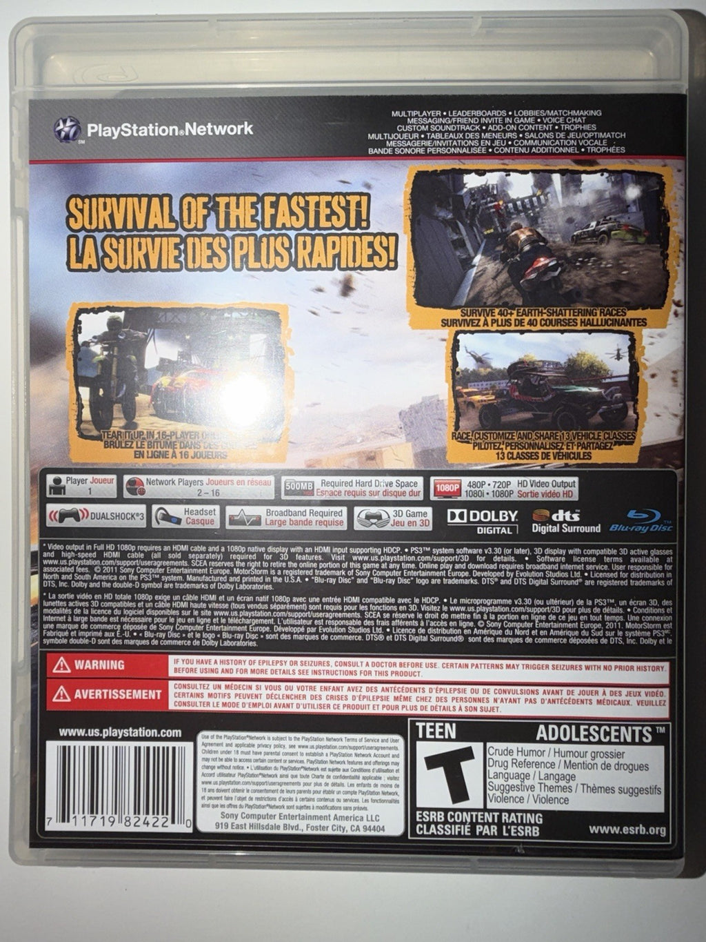 MotorStorm: Apocalypse (Sony PlayStation 3, 2011) CIB COMPLETE PS3