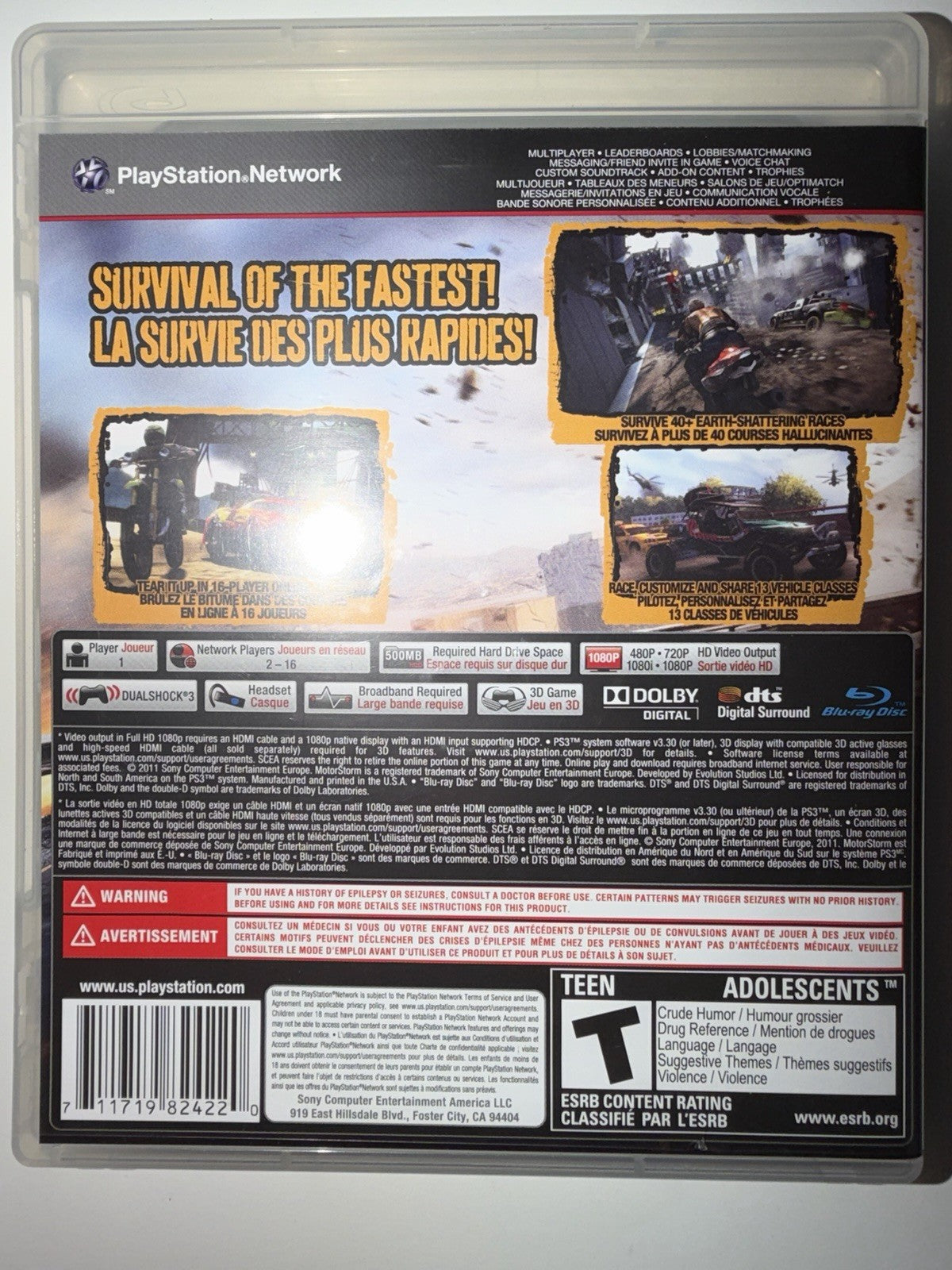 MotorStorm: Apocalypse (Sony PlayStation 3, 2011) CIB COMPLETE PS3