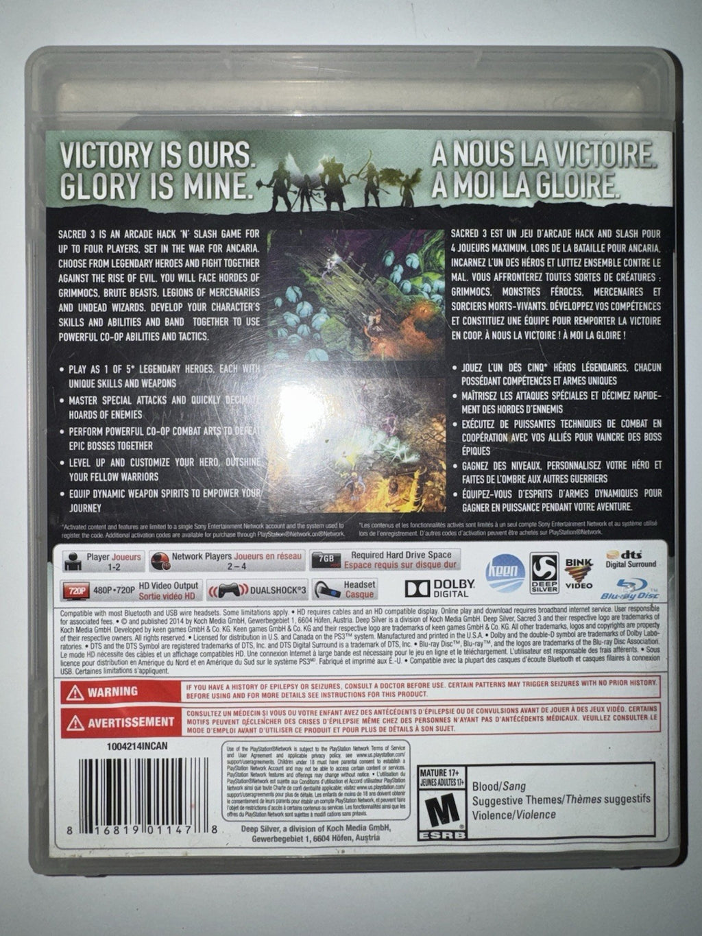 Sacred 3 (Sony PlayStation 3, 2014) CIB COMPLETE PS3