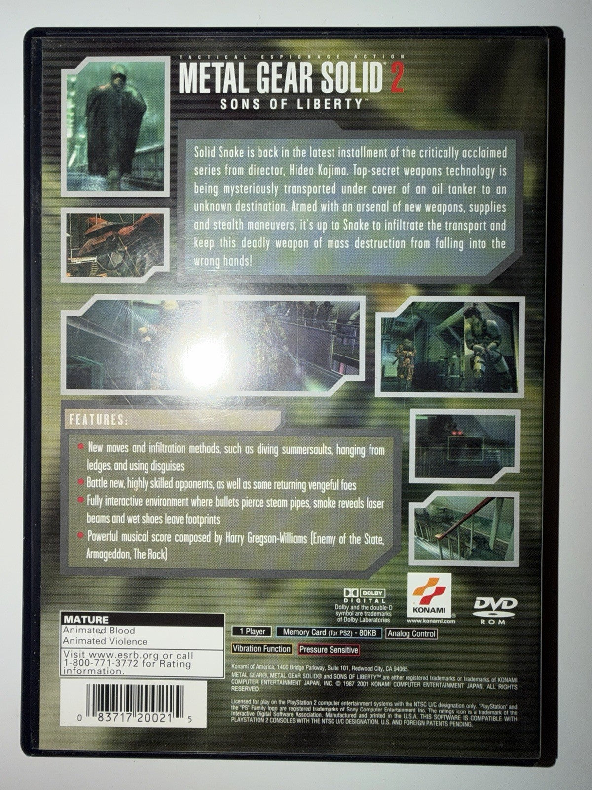 Metal Gear Solid 2: Sons of Liberty (Sony Playstation 2, 2001) CIB COMPLETE PS2