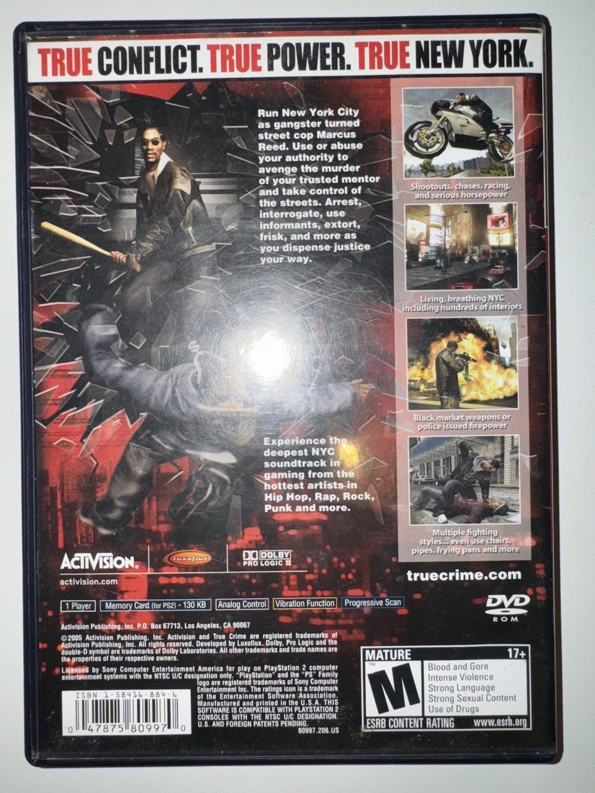 True Crime: New York City (Sony PlayStation 2, 2005) CIB COMPLETE + MANUAL PS2