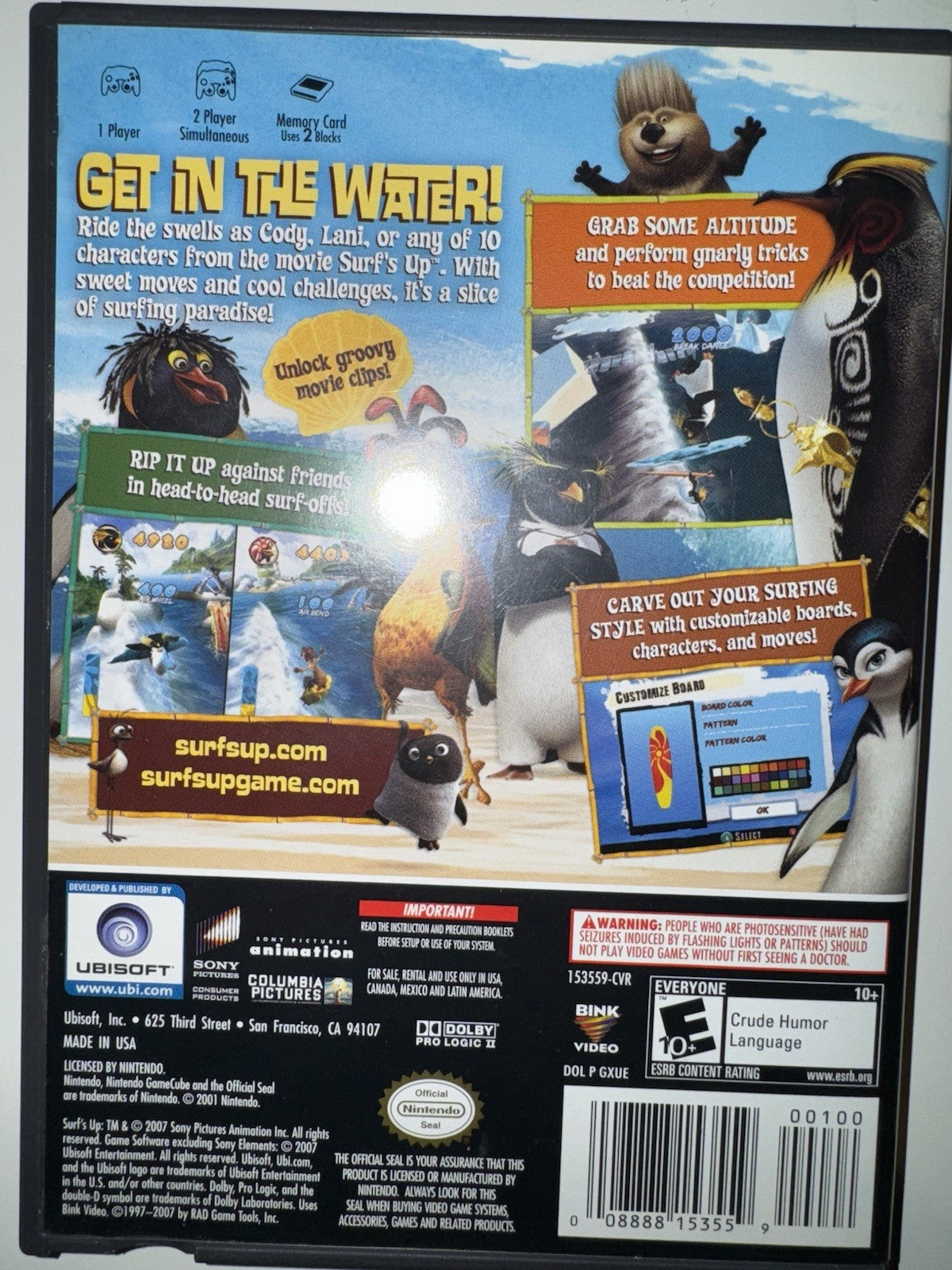 Surf's Up (Nintendo GameCube, 2007) CIB COMPLETE + MANUAL GC