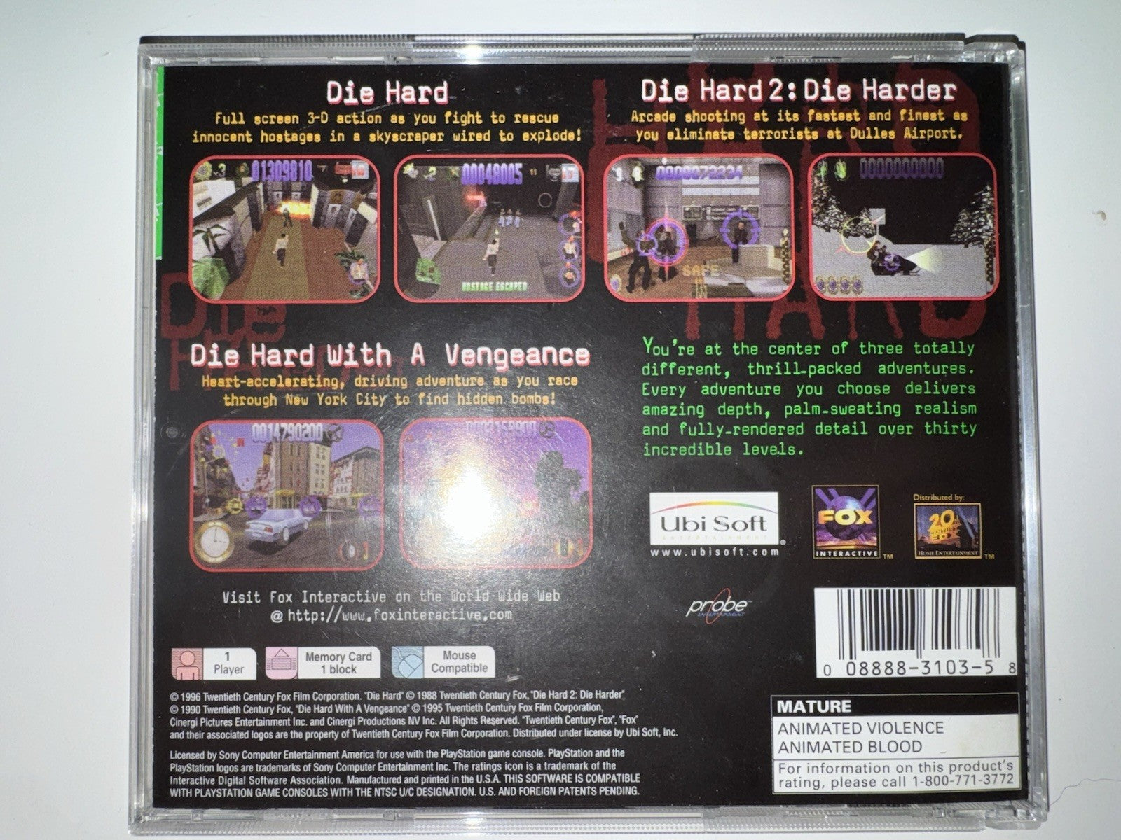 Die Hard Trilogy (Sony Playstation 1, 2000) CIB COMPLETE PS1