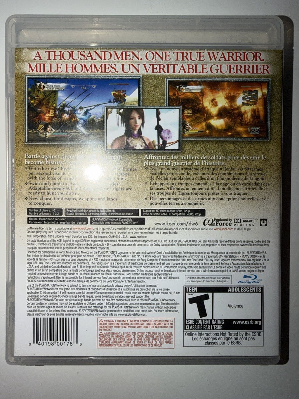Dynasty Warriors 6 (Sony PlayStation 3, 2008) CIB COMPLETE PS3