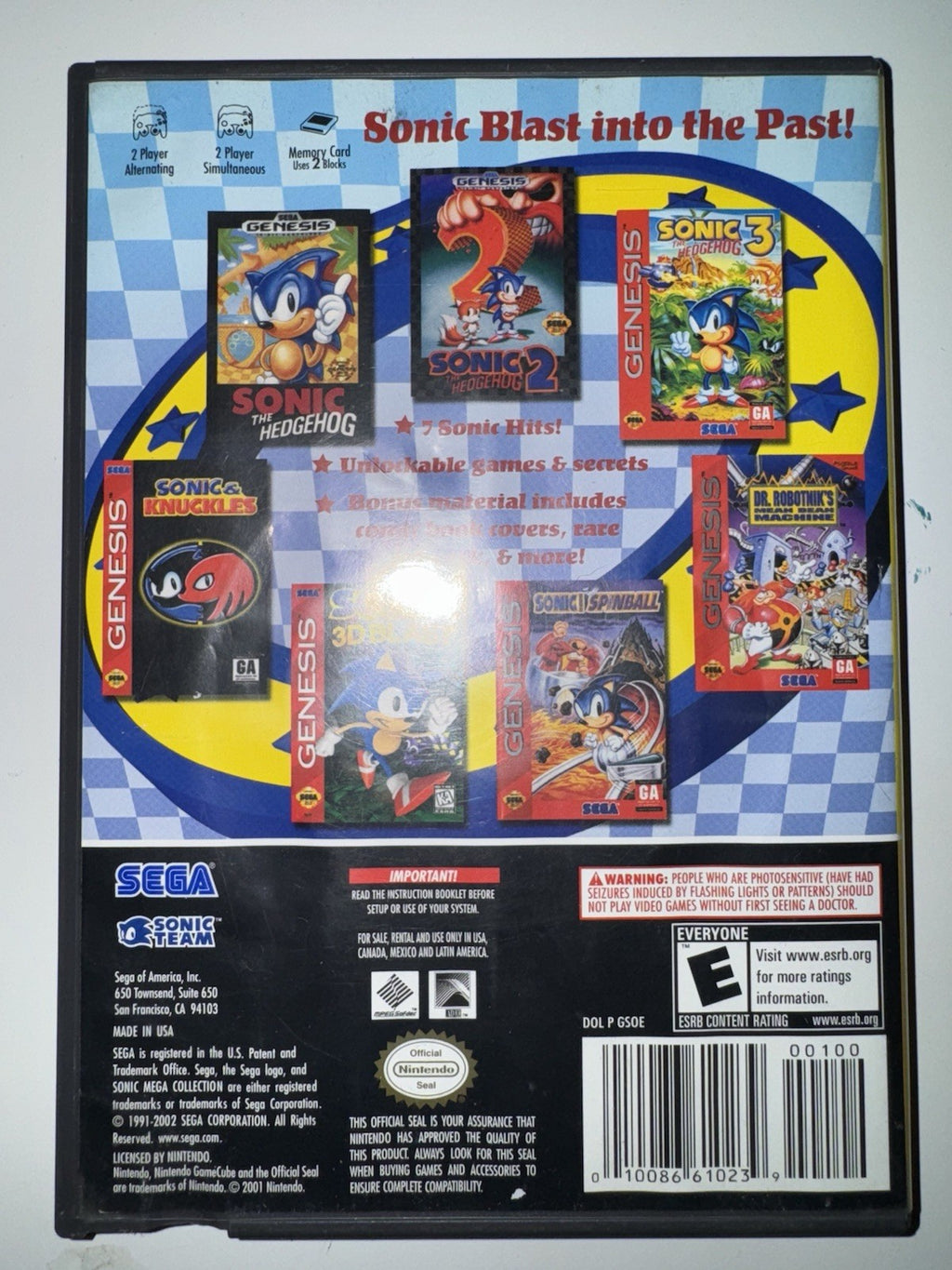 Sonic Mega Collection (GameCube, 2002) CIB COMPLETE + MANUAL GC