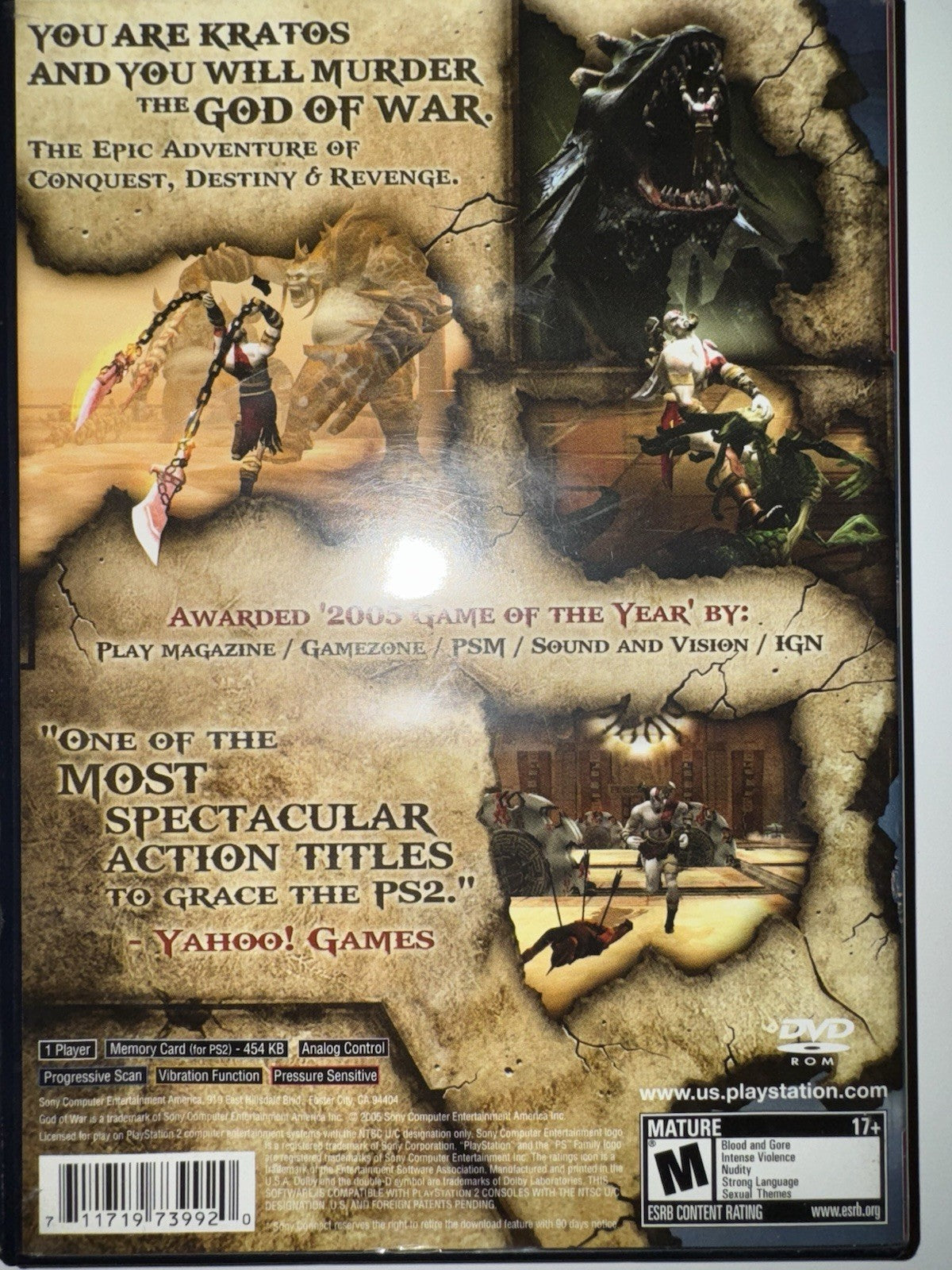 God of War (Sony PlayStation 2, 2005) CIB COMPLETE + MANUAL PS2