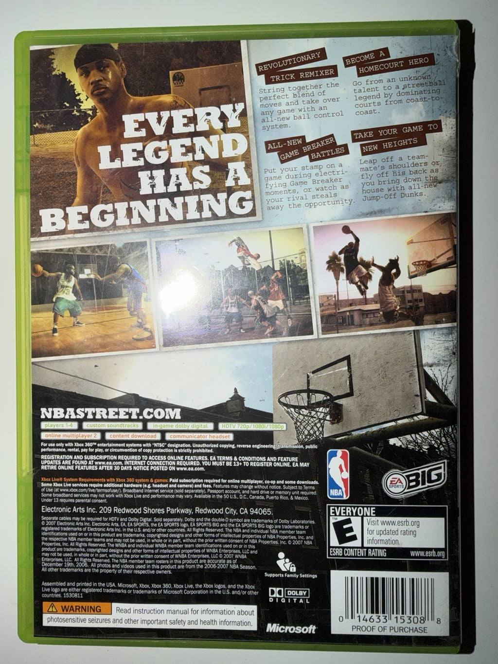 NBA Street: Homecourt (Microsoft Xbox 360, 2007) CIB COMPLETE XB360