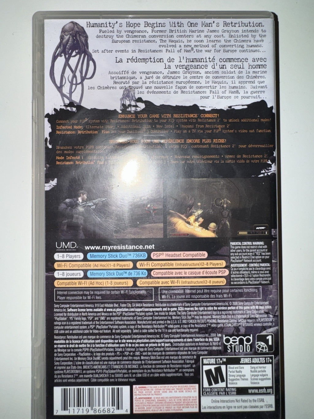 Resistance: Retribution (Sony PSP, 2009) CIB COMPLETE + MANUAL PlayStation