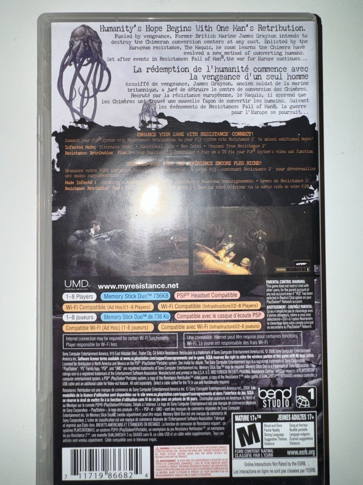 Resistance: Retribution (Sony PSP, 2009) CIB COMPLETE + MANUAL PlayStation