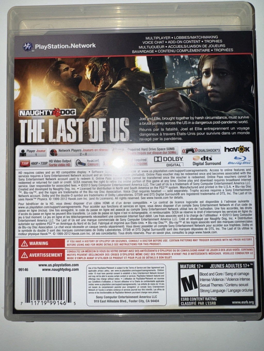 The Last of Us (Sony PlayStation 3, 2013) PS3