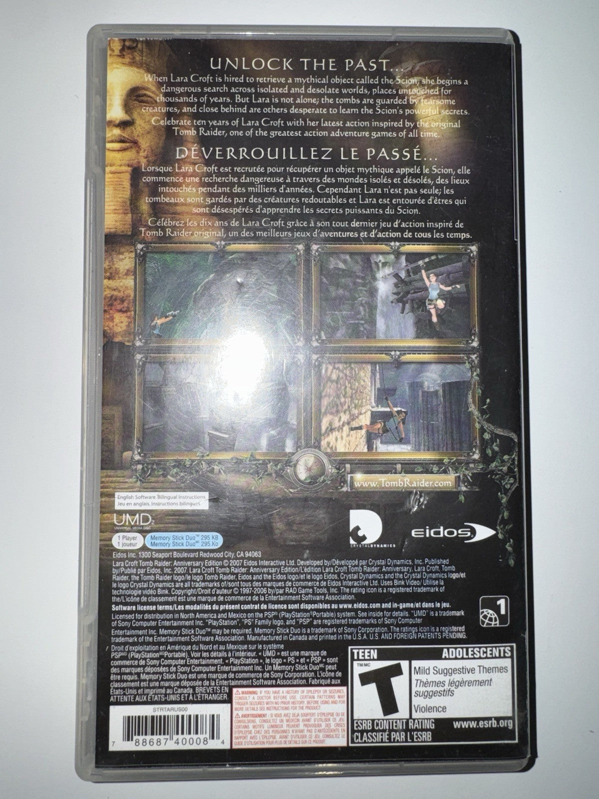 Lara Croft: Tomb Raider Anniversary (Sony PSP, 2007) CIB COMPLETE PSP