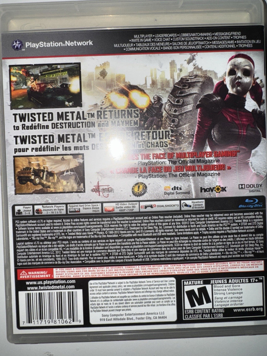 Twisted Metal Limited Edition PS3 - Sony PlayStation 3 (2012) CIB COMPLETE