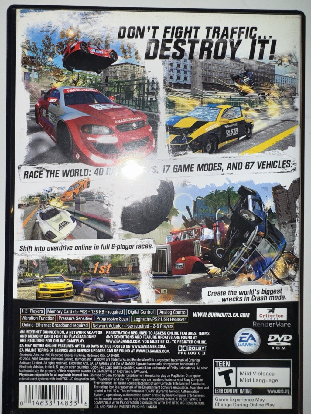 Burnout 3: Takedown (Sony PlayStation 2, 2004) CIB COMPLETE + MANUAL PS2